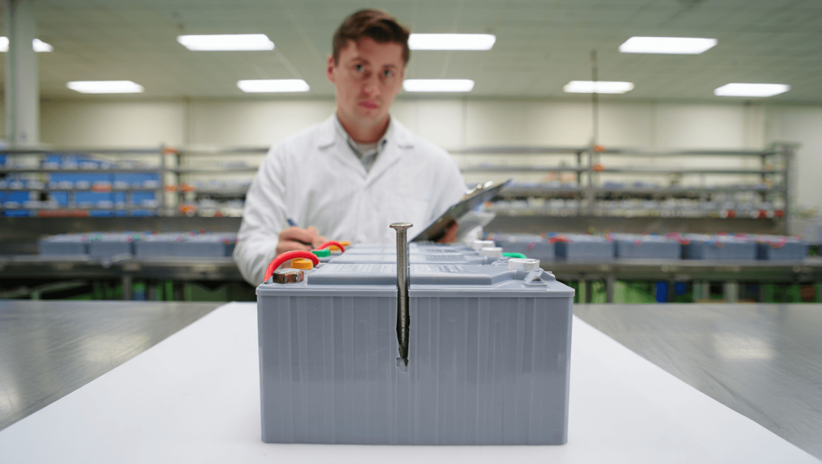 Nagel durch den Akku – und nichts passiert! Diese Speicher-Technik soll das Zuhause sicherer machen