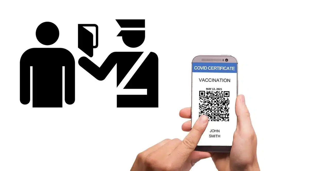 Smartphone mit Alterspr&uuml;fungs‑App und Datenschutzsymbolen
