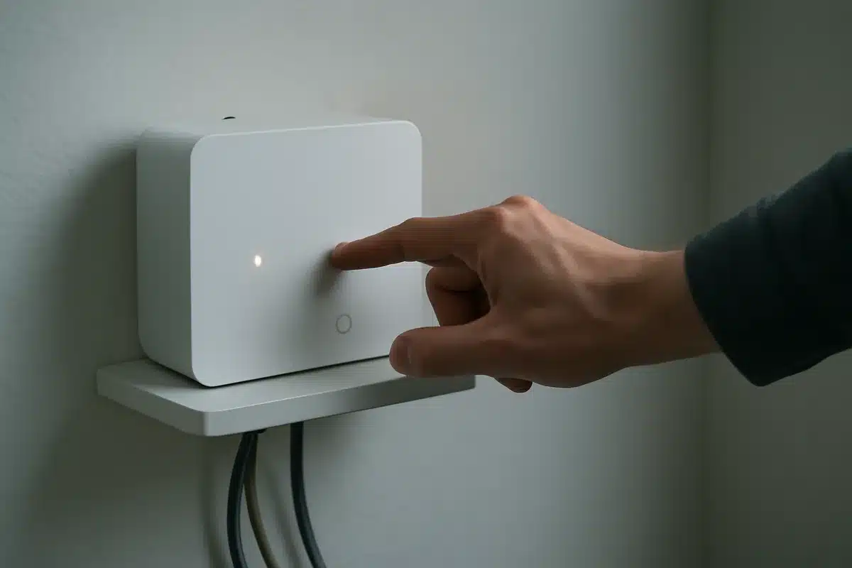 Fritzbox jetzt aufs Minimum reduziert: ein Schalter, eine LED genügen